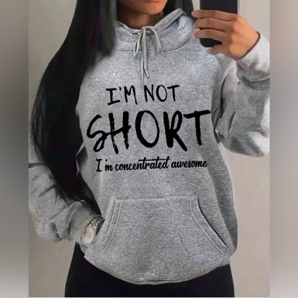 Gray Women's Hoodie with Fun Print